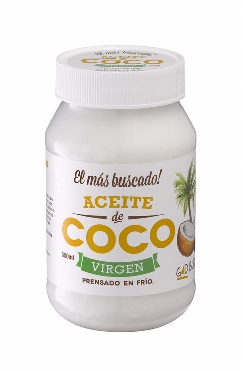 Aceite de coco "God bless you"extra virgen" x 500 Ml.
