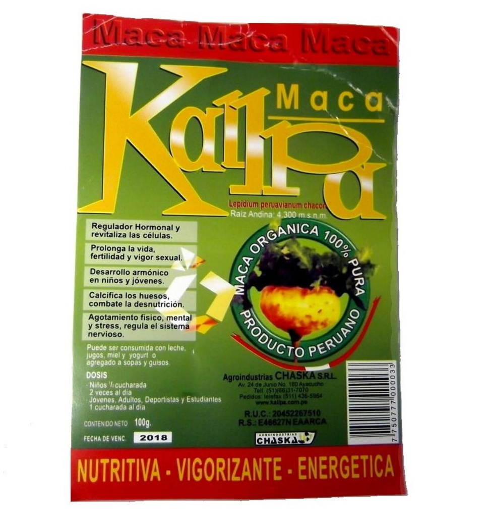Maca, raiz en polvo "Apana" x 100gr