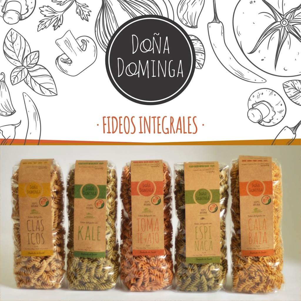 Fideos "doña dominga" tirabuzon c/verdura