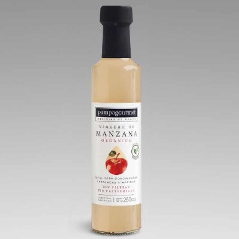 VINAGRE de sidra de MANZANA ORGANICO PAMPA GOURMET x 250ml
