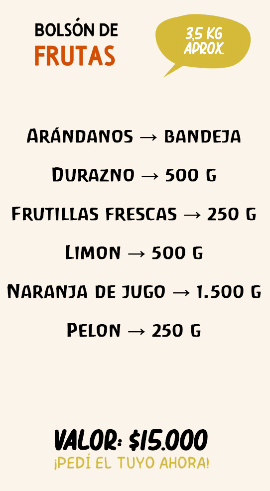 Bolson de frutas organicas