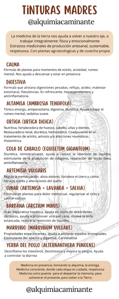 Tinturas "Alquimia Caminante" 30 cc 