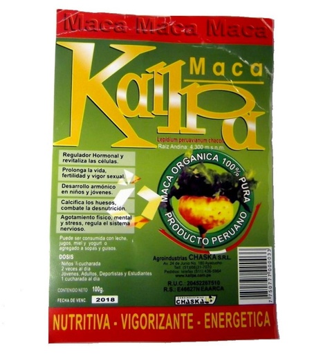 [2010000000618] Maca, raiz en polvo "Apana" x 100gr